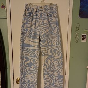 Blue and White Swirly Jeans